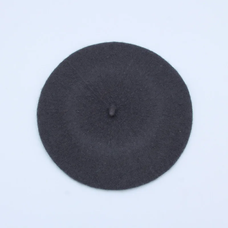 Dark grey Berets Женские береты, зимние шапки для женщин, новинка, милые однотонные вязаные шапки Skullies Beanies, кашемировые шапки для девушек, береты, шапка - Цвет: Dark grey Berets