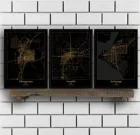 Albany Albuquerque Amarillo Anchorage Asheville Atlanta Austin Baltimore Boise Boston Buffalo Casper Charleston USA карта постер