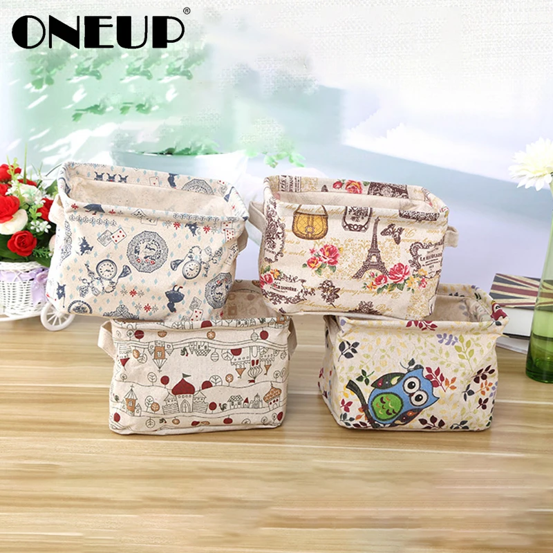ONEUP органайзер для хранения игрушек из хлопка и льна с милым принтом ящик корзина