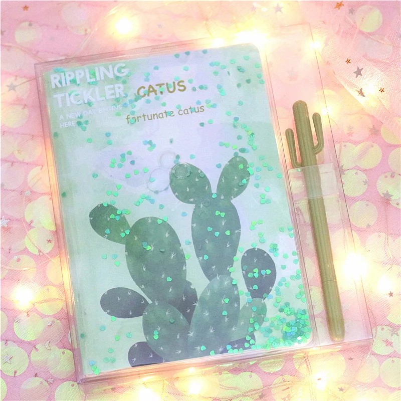 Каваи кактус тетрадь с ручкой Расписание Книга Sketchbook дневник еженедельник руководство школьные канцелярские принадлежности для девочек подарок на день рождения