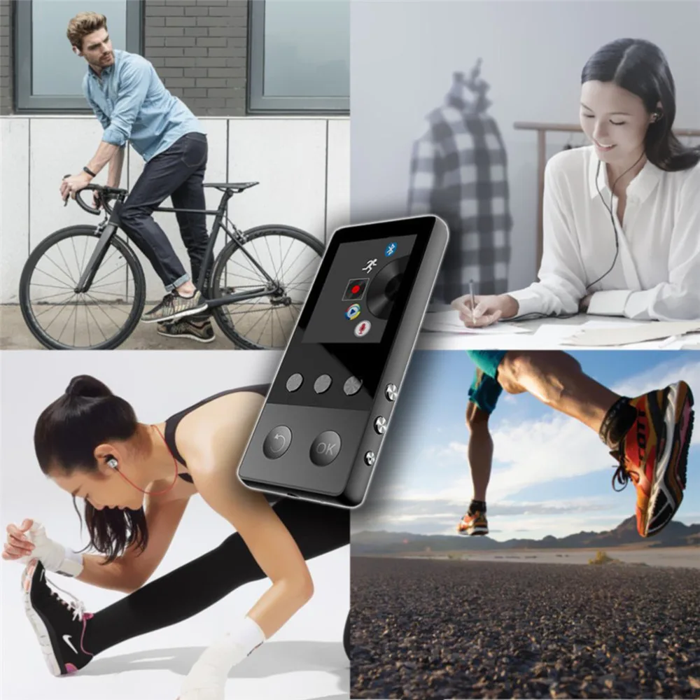 Металлический Bluetooth MP3 плеер 8 Гб 1 дюймов экран воспроизведение музыки 70h с FM радио