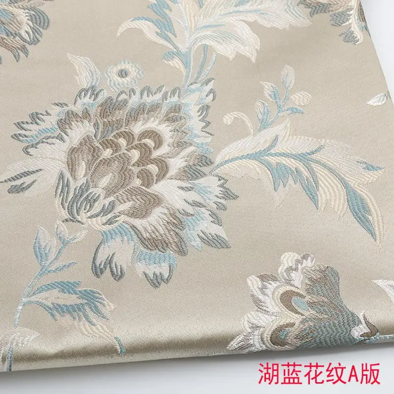1 meter High Quality Jacquard Fabric For Sofa Cloth Curtain Cushion Chair Table Seat Floral Flower Upholstery Material Tissus - Color: 1