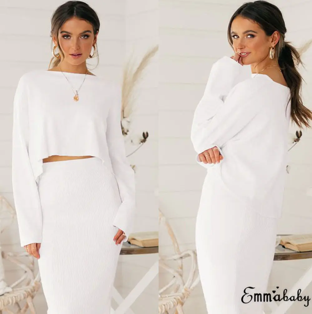 Женский офисный комплект из 2 предметов двух с высокой талией и юбка однотонный