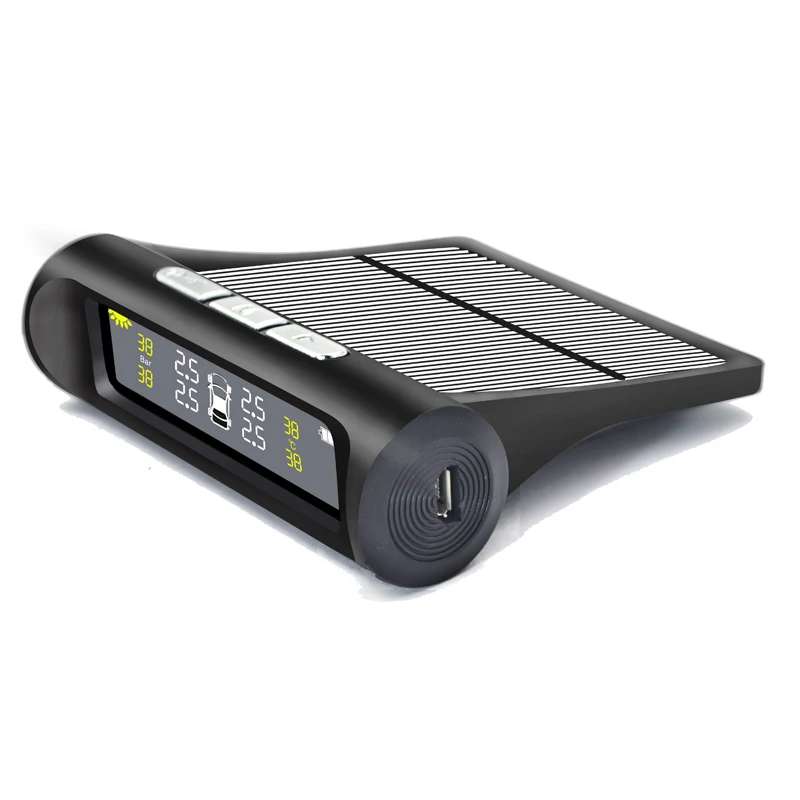 Умная автомобильная система контроля давления в шинах TPMS зарядка солнечной
