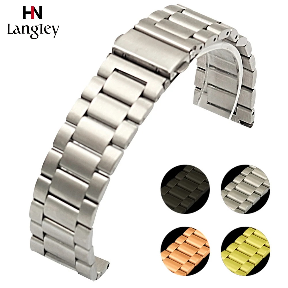 20 22mm width Solid Stainless Steel Bands For Gear S2 S3 Galaxy watch 42mm 46mm Huawei huami With Durable Wristbands Accessories