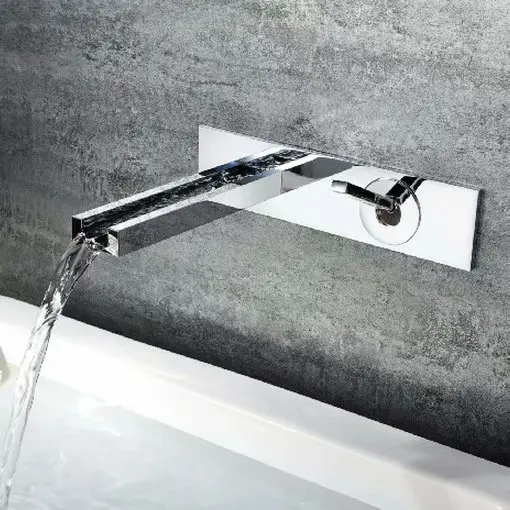 Vouruna Square Style Waterfall Basin Faucet Wall Mounted Bathroom Sink Mixer Tap Vessel Spout Set Chrome | Обустройство дома
