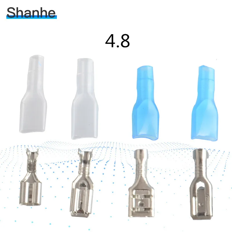 Обжимная Клемма 4 8 мм 50 гнездовых разъемов + чехол|spade connector|female spade connector4.8mm crimp terminal