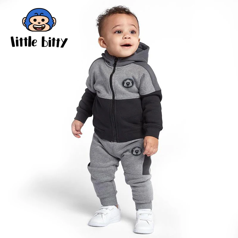 2018 Baby Boy Clothes Set Autumn Fashion Cotton Long Sleeve Solid Zipper Hoody And Pants 2PCS Tracksuit Clothing |