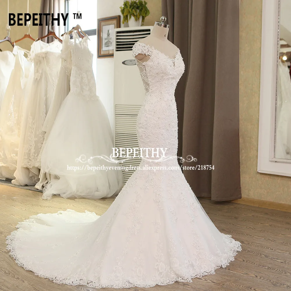 Casamento Русалка Свадебные платья с открытыми плечами Vestido De Novia 2021 кружевное