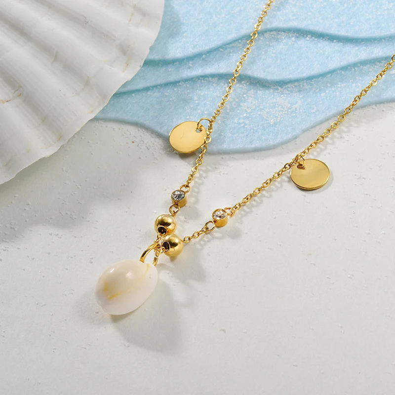 Женское Ожерелье Baoyan подвеска из морской раковины ручной работы нержавеющей