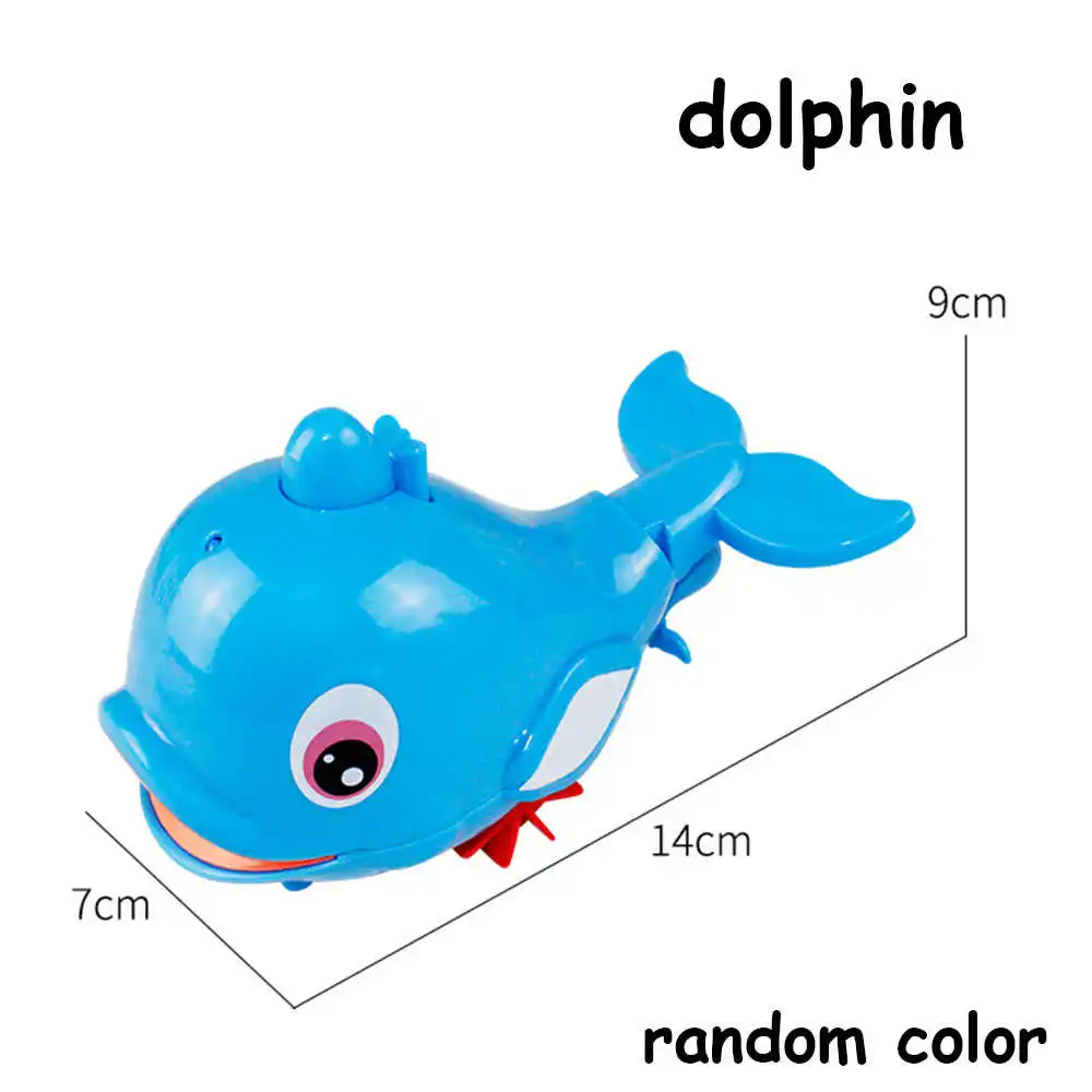 dolphin Милый мультфильм Заводной пляж Краб Дельфин игрушка для ванны плавать Минг Пингвин младенческой плавать ребенок душ утка классическая игрушка для ванной - Цвет: dolphin
