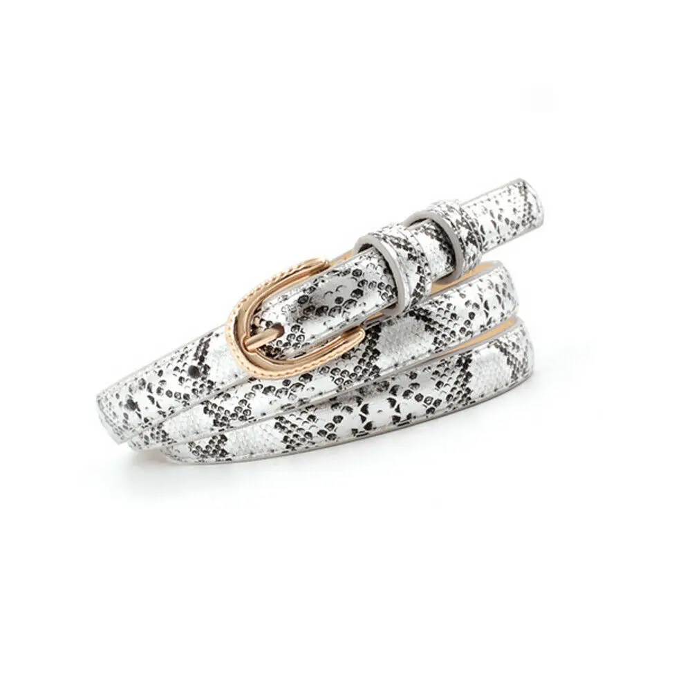 Ремень женский из змеиной кожи Модный шикарный широкий пояс в повседневном