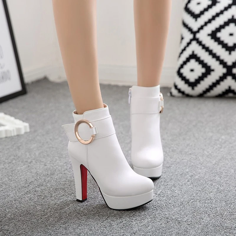 Зои салдана 2017 искусственная кожа круглый носок на очень высоком украшения из