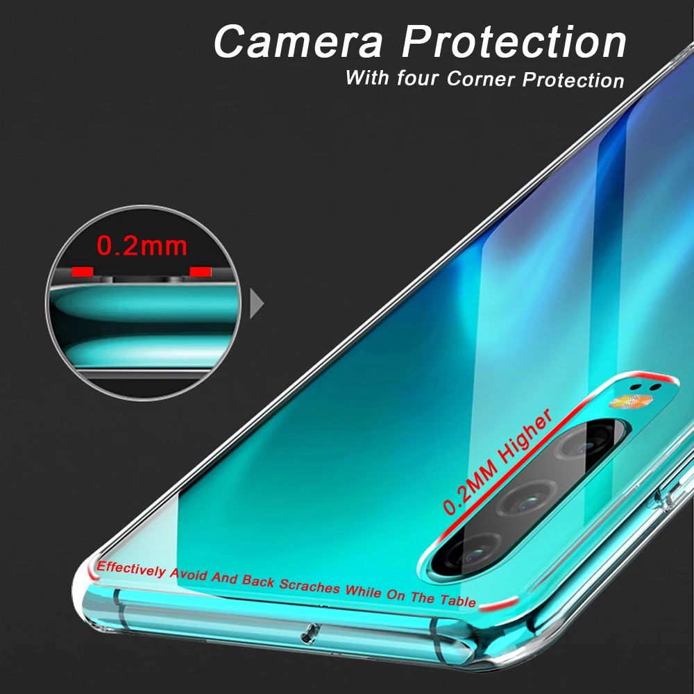Оригинальный прозрачный чехол для Huawei P30 Pro Прозрачный ударопрочный Модный Lite Mate