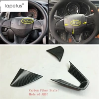 lapetus accessories fit for honda fit jazz 2014 2018 carbon fiber style car steering wheel frame molding cover kit trim abs