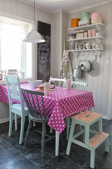 Бесплатная доставка 10 шт. розовый цвет скатерть в горошек пластиковая крышка для