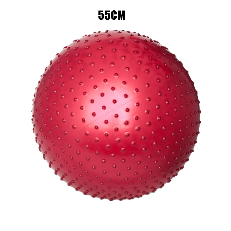 55CM Red Спортивные мячи для йоги, сообщение, фитнес-зал, фитбол для баланса, упражнений, пилатеса, тренировки, колючий Массажный мяч, 55 см, 65 см, 75 см, 85 см - Цвет: 55CM Red