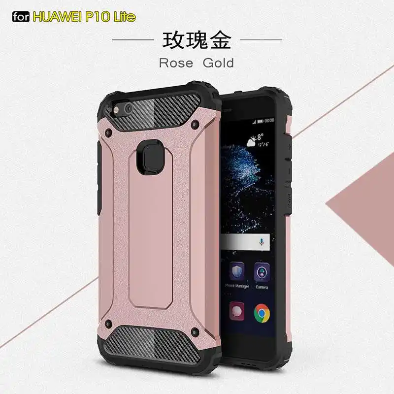 Железная Броня Mokoemi, ударопрочный чехол 5,2 дюйма для huawei P10 Lite, чехол для huawei P10 Lite, чехол для телефона - Цвет: Rose Red
