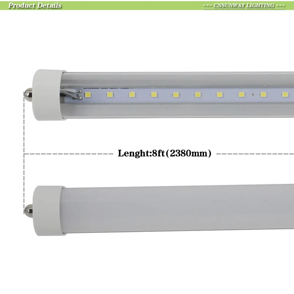 8ft светодиодный трубки огни t8 fa8 одного пальца 8 футов светодиодный light tube 45 w 4800lm 2370 мм 2,4 м светодиодный люминесцентные лампы AC85-265V 25 шт