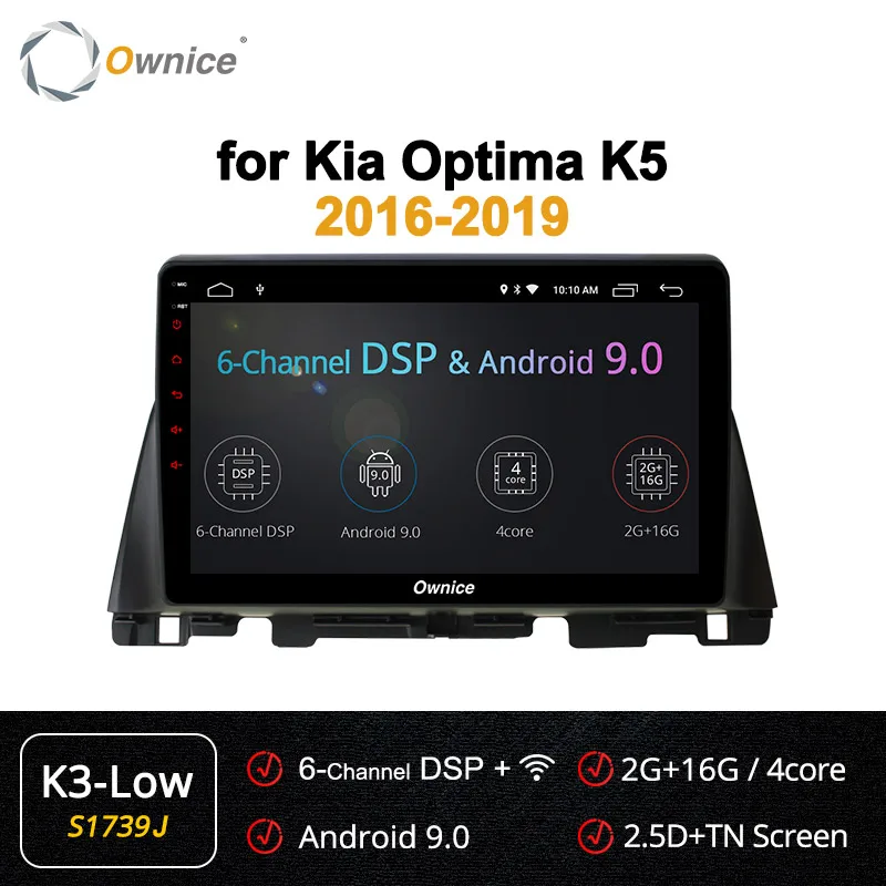 S1739 K3-Low Ownice Octa Core 10,1 Android 9,0 K3 K5 K6 Автомобиль Радио DVD плеер для Kia K5 Оптима 2011 DSP 4 аппарат не привязан к оператору сотовой связи SPDIF 360 - Цвет: S1739 K3-Low
