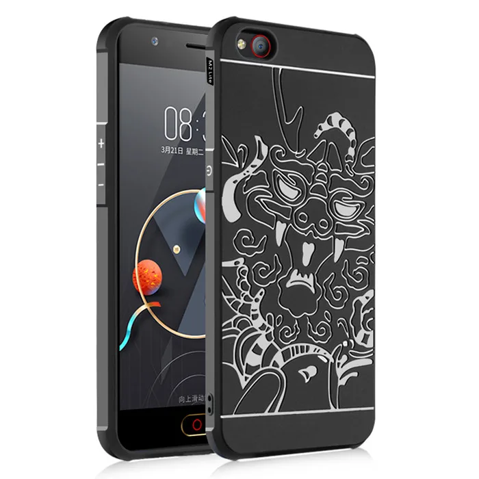 Для zte Nubia Z17 Lite чехол 3D рельефный Дракон Мягкий ТПУ чехол для телефона 6,28 дюймов чехол для zte Nubia M2 Lite Z17 Mini Z11 Minis чехол - Цвет: Black 3D