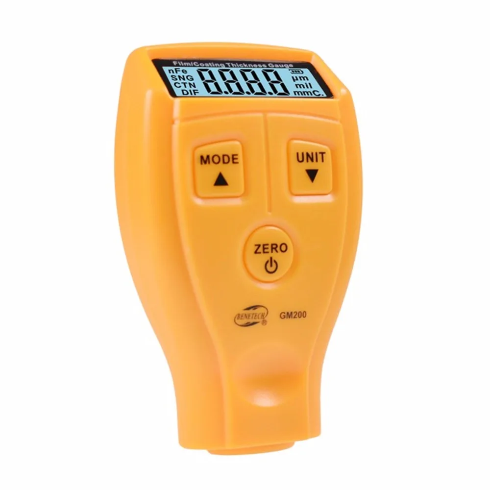 Medidor de Espessura de Revestimento Pintura do Carro Medidor da Espessura Lcd Espessura Tester Pinte Gm200 0 Digital-1.8mm – 0.01mm