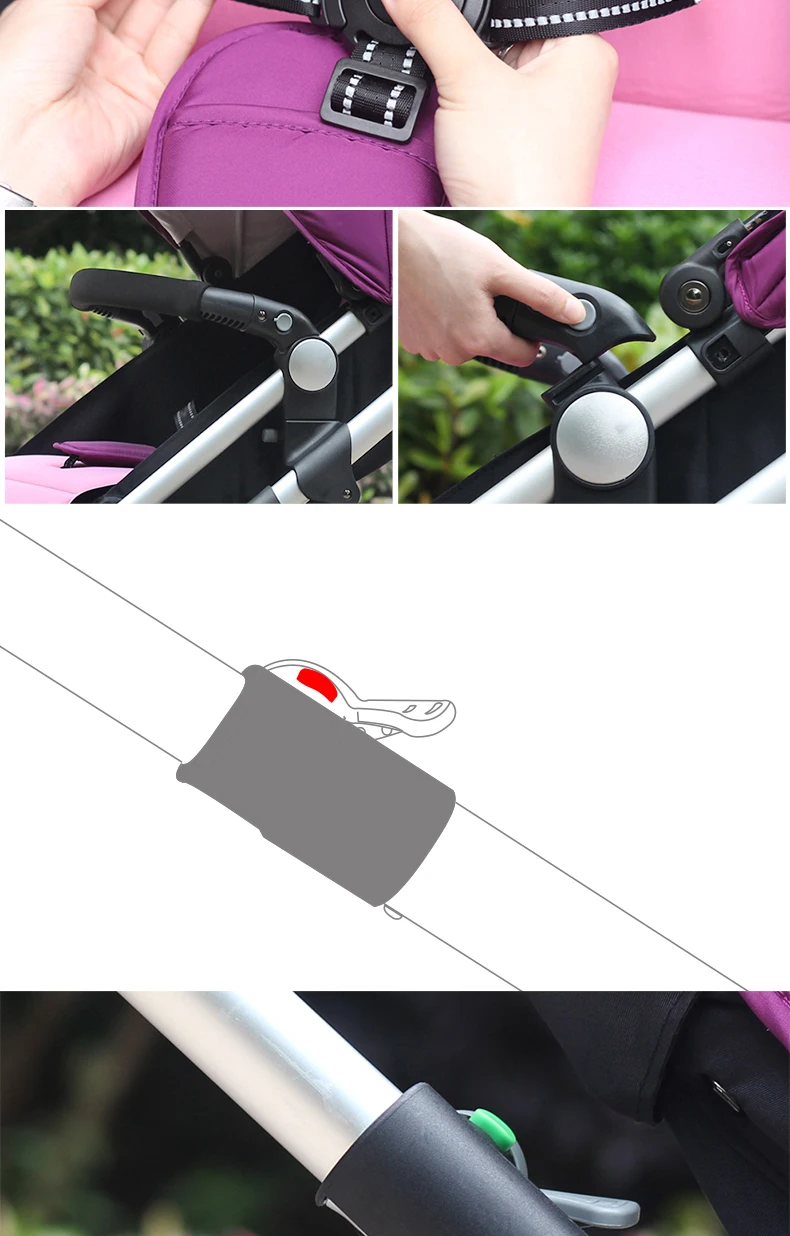 Babyruler/детская коляска 3 в 1 с высоким пейзажем, алюминиевая Роскошная складная детская коляска для новорожденных, kinderwgen bebek arabasi
