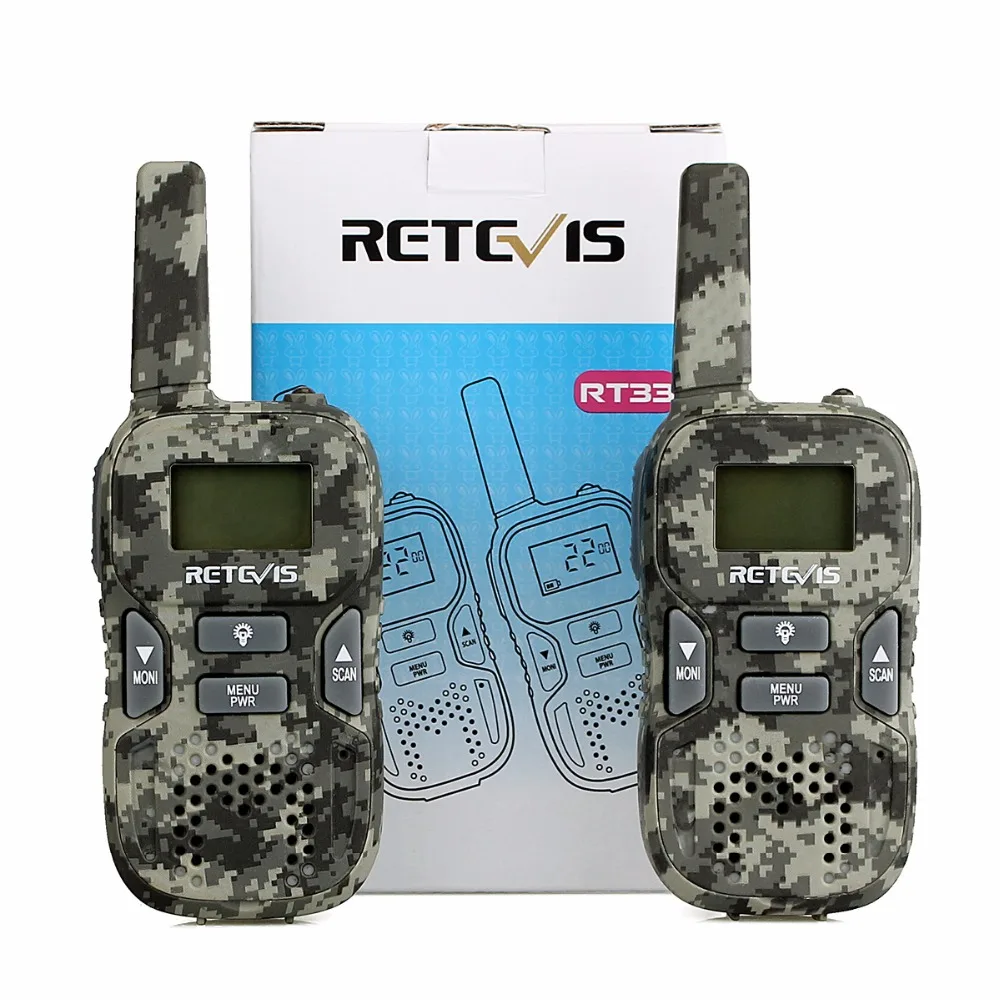 Мини рация Retevis RT33 камуфляжная 4 шт. 8 каналов 0 5 Вт PMR446 VOX ЖК дисплей USB зарядка