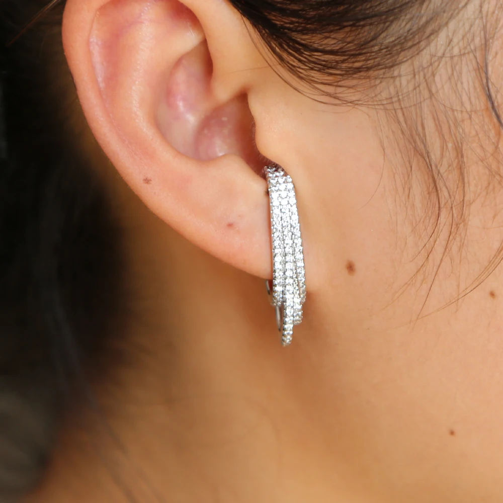 Серебряные серьги miccro pave cz дизайн длинные верхние серьги-гвоздики медные свинцовые серьги без никеля ослепительные шикарные серьги