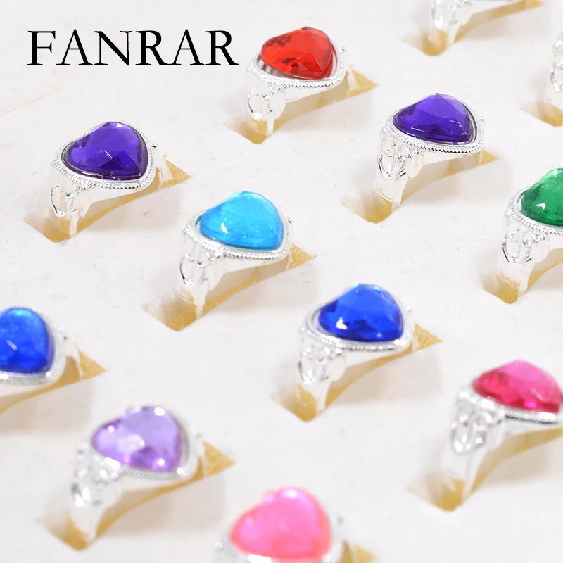 FANRAR/кольца в форме сердца для девочек маленьких детей серебряный цвет