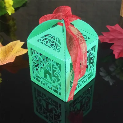 dark green 50 шт. в форме птицы полые рамки Конфеты Подарочная коробка Романтическая свадьба как для украшения детского душа вечерние украшения 5ZT02 - Цвет: dark green