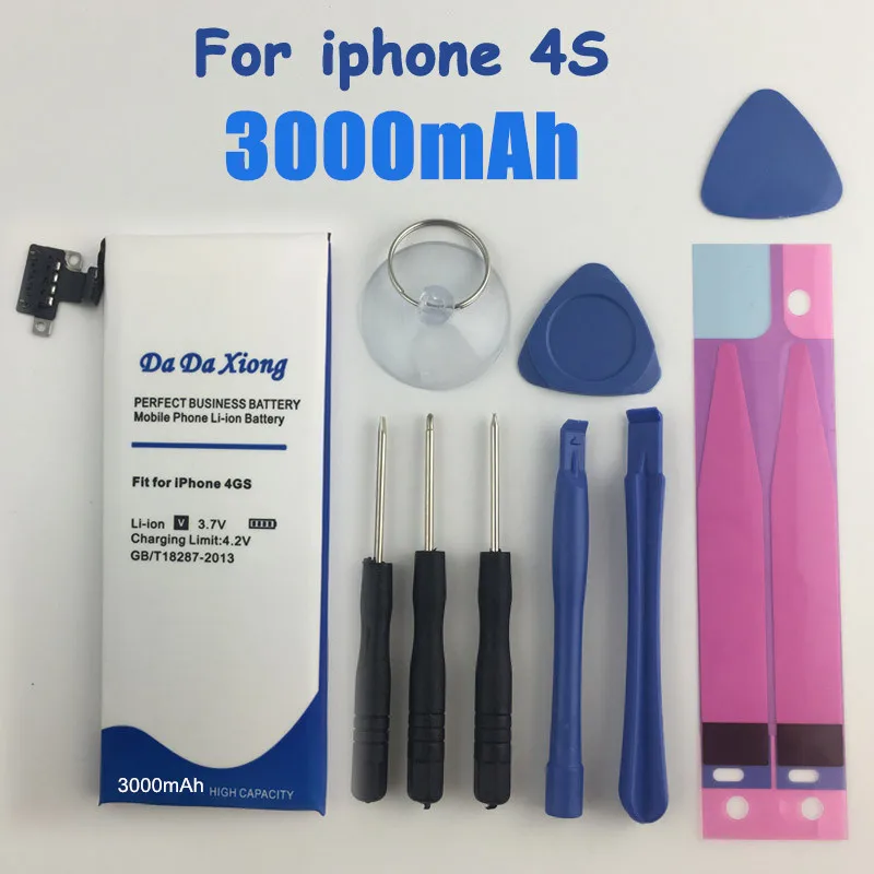 Аккумулятор большой емкости 3000 мАч для Apple iPhone аккумулятор Iphone4S с машинными