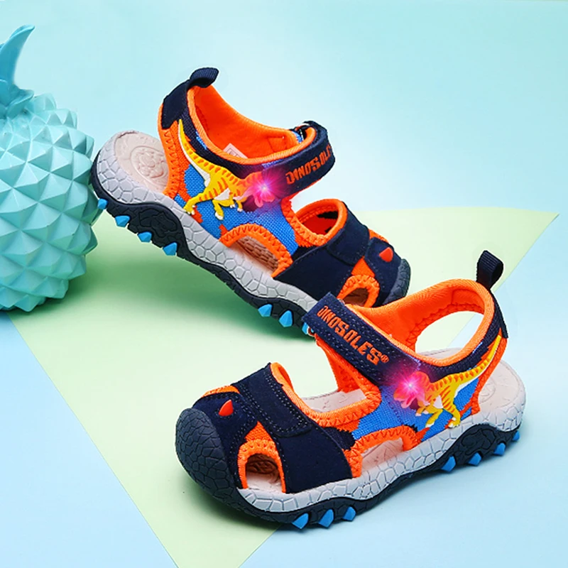 DINOSKULLS летняя детская спортивная обувь сандалии с динозавром для мальчиков