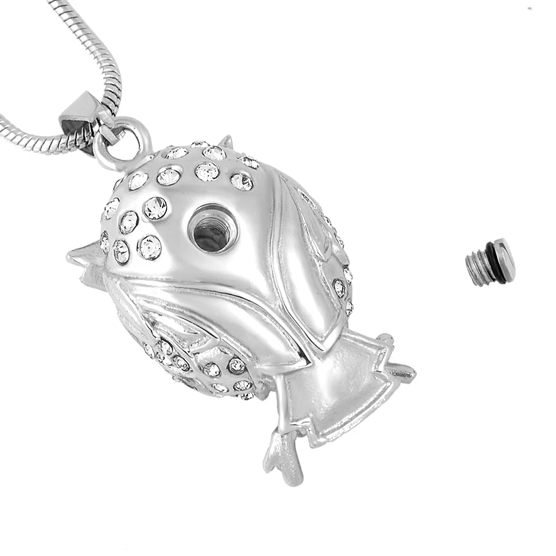 KSJ9740 Owl Shape Pet Ash Holder with Clear Rhinestones Inlay Funeral Urn Necklace Keepsake Jewellery Cremation Pendant Locket | Украшения