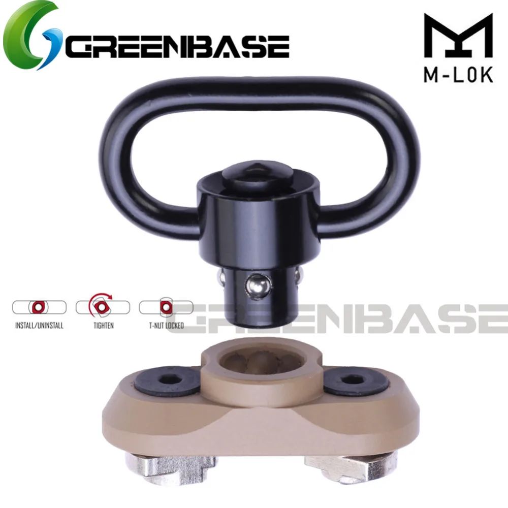Greenbase Mlok QD ремень для ружья Поворотный рельсовый адаптер с быстроразъемной