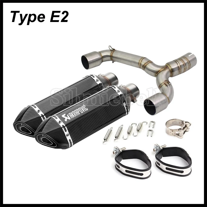 Для Suzuki GSR400 GSR600 BK400 BK600 GSR 400 BK 600 Akrapovic мотоциклетная выхлопная труба с мото глушителем Escape средняя Соединительная труба - Цвет: Type E2