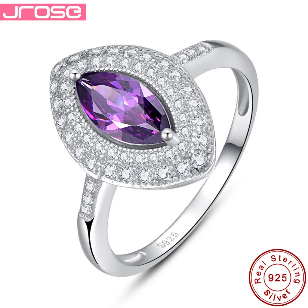 Jrose хит продаж фиолетовое одноцветное кольцо с маркизой из серебра 925 пробы новые