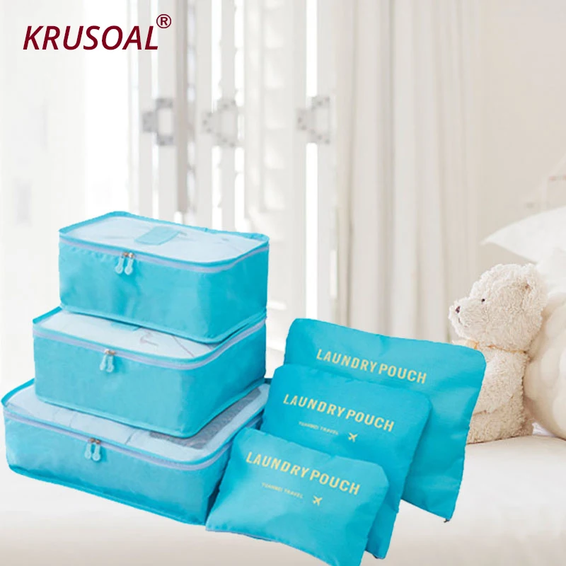 

6Pcs/set Travel Organizer Storage Bags Portable Luggage Organizer Packing Laundry Bag Storage Case Clothes Tidy Pouch Suitcase