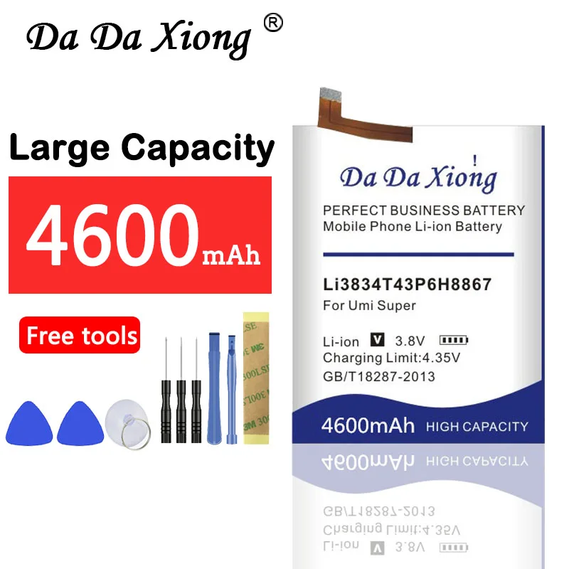 

Аккумулятор DaDaXiong Li3834T43P6H8867, 4600 мАч, для Umi Super Phone