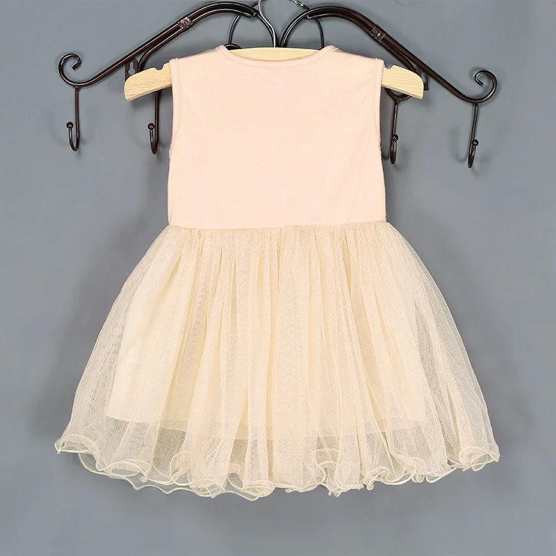 Милое Платье-пачка с блёстками цвета слоновой кости для девочек летнее шифоновое