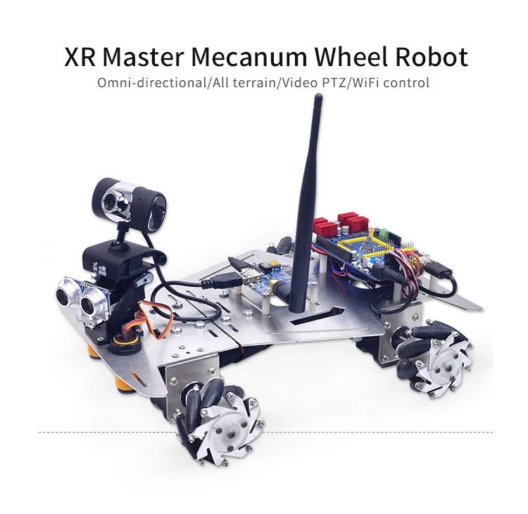 4WD WiFi умный робот автомобильный комплект камера 640*480 60 мм Mecanum колеса незавершенный WiFi+ Bluetooth версия