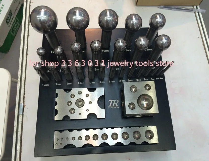 26pcs Jewelry Punch Set Big Size Pcnches and Block for Jewelry Making Silver Gold Plate FORMING TOOLS