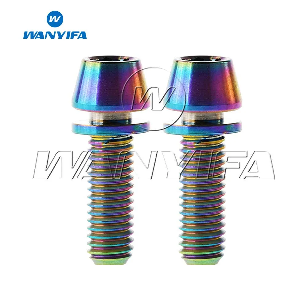Wanyirfa Титановые Болты Винты M5x16mm конус колпачки с шайбой для велосипеда тормоза 2