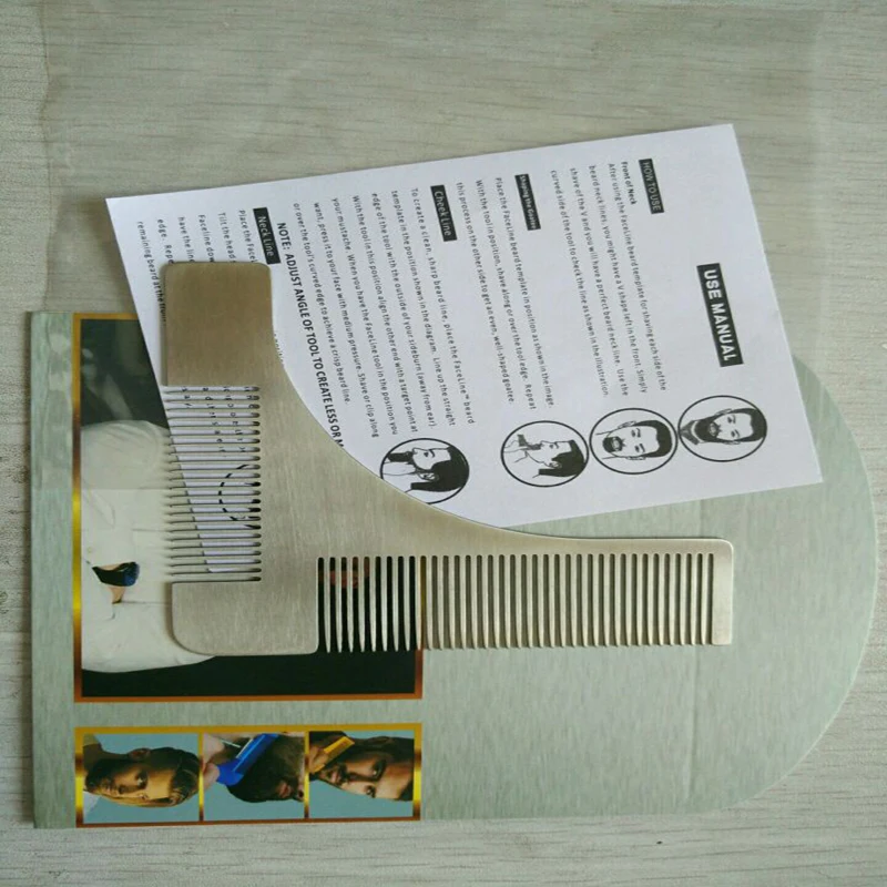 Нержавеющая сталь гребень Новых Формовочных укладки шаблон триммер для бороды