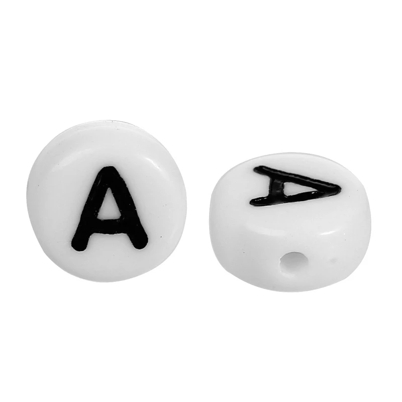 DoreenBeads 500 шт. плоские круглые бусины ручной работы искусственный Алфавит/буква