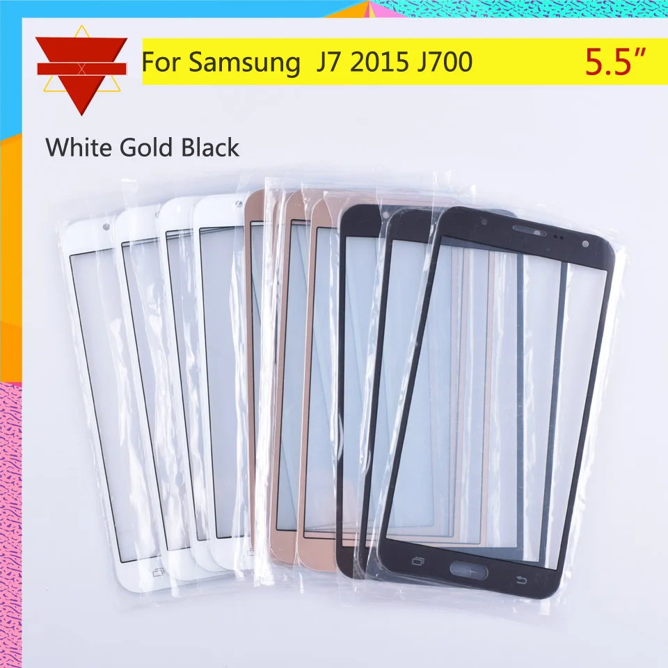 10 шт./лот для samsung Galaxy J7 2015 J700 SM J700F J700H J700M J700H/DS сенсорный экран передняя стеклянная