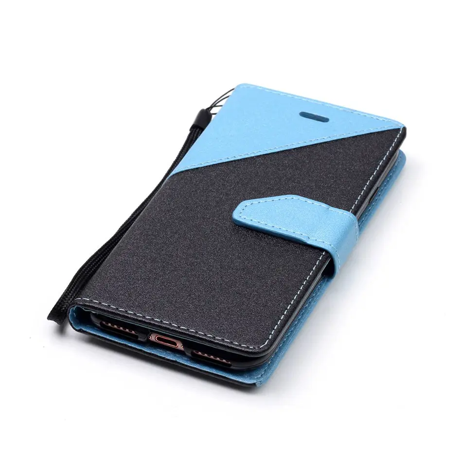 Матовый чехол-кобура из кожи с откидной крышкой Fundas для iPhone X, XS, 7, 8, 6 S, 6 Plus, 5, 5S, SE, контрастный цвет, милый чехол с отделением для карт P09E