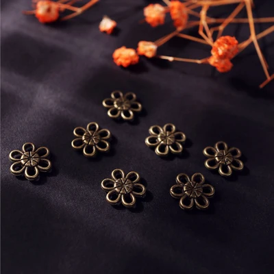 DIY jewelry accessories 10*10MM alloy ancient silver sun flower shape 50pcs/lot handmade materials. | Украшения и аксессуары
