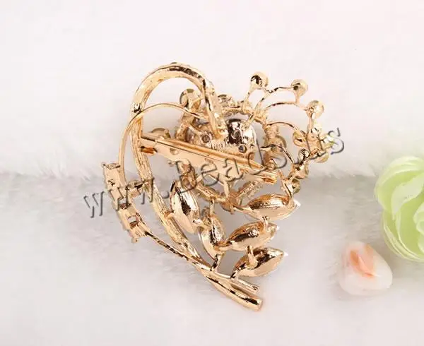 Free shipping!!!Zinc Alloy Brooches women fashion Heart rose gold color plated with rhinestone red nickel | Украшения и