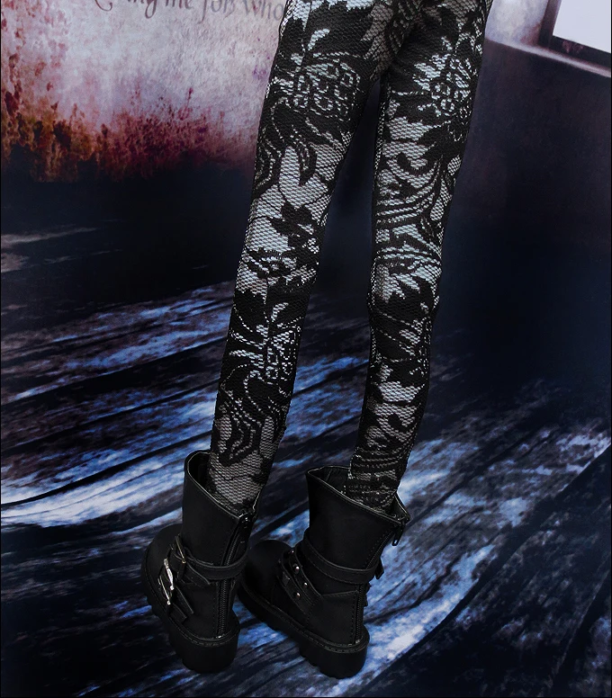 T02-X563 Блит куклы 1/3 1/4 bjd кукол 1/6 аксессуаров серебро черный с цветочным рисунком тонкий стрейч Штаны 1 шт